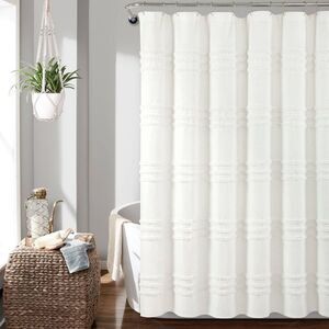 Lush Décor 72"x72" Boho Kendra Tufted Recycled Cotton Shower Curtain